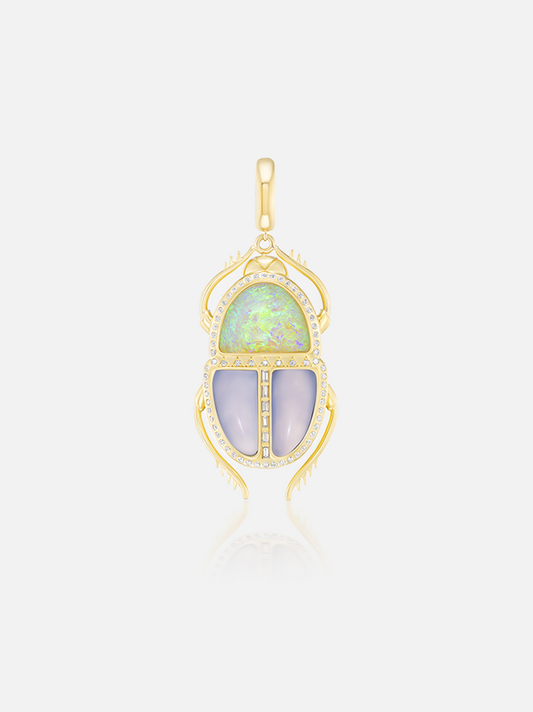 Major Scarab Pendant Opal & Chalcedony