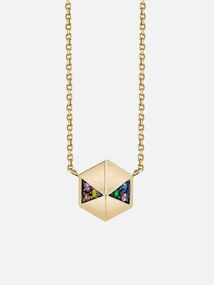Pyramid Stud Necklace Rainbow RTS