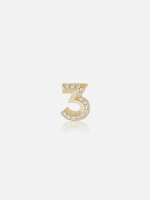 Lucky Number 3 Stud Earring RTS