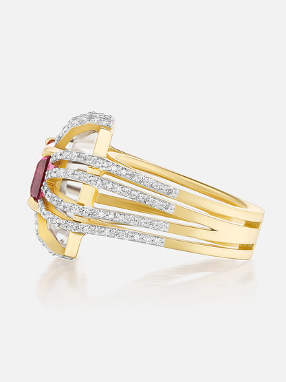 "Tie Dye" 3.89ct Bi-Color Tourmaline "Bianca" Ring