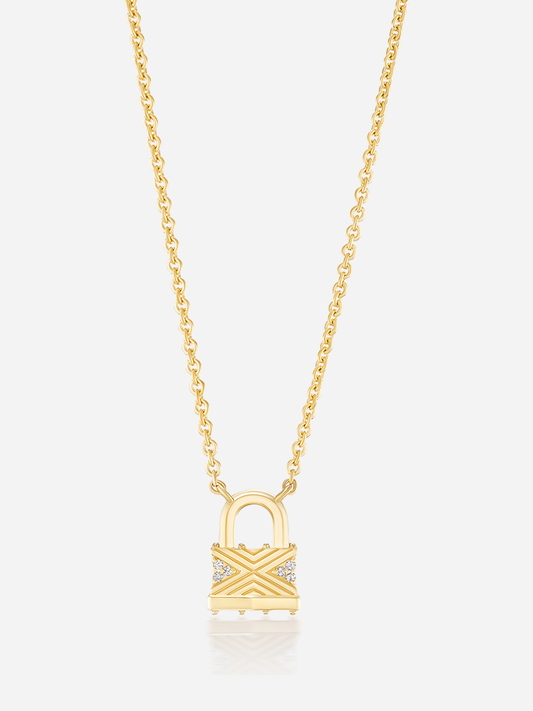 16-18" Tiny Lock Pendant Necklace