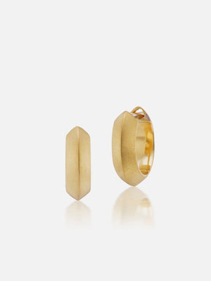 22K Gold Knife Edge Huggie Earrings