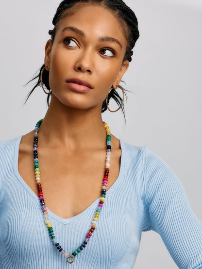 32" Rainbow Bead Foundation Necklace