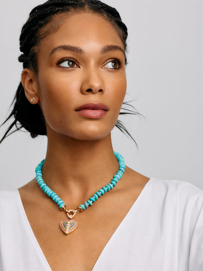 18" Turquoise Bead Foundation Necklace
