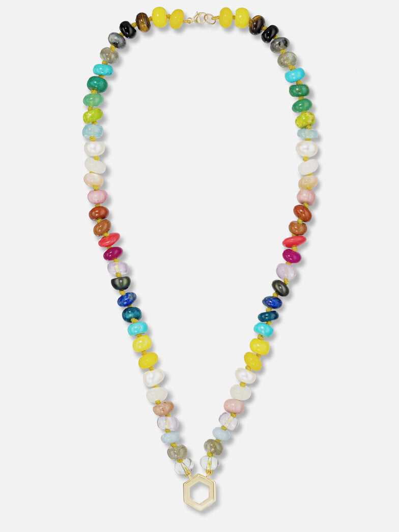 18" Rainbow Bead Foundation Halskette