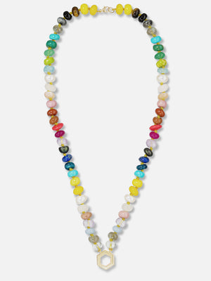 18" Rainbow Bead Foundation Halskette