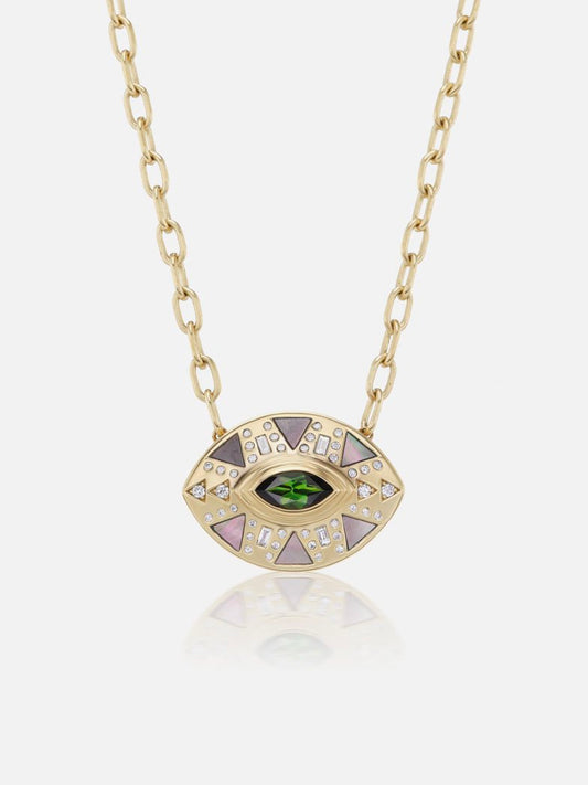 16" Cleopatra's Eye Pendant Necklace