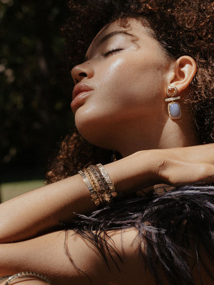 Double Baguette Stud Bangle