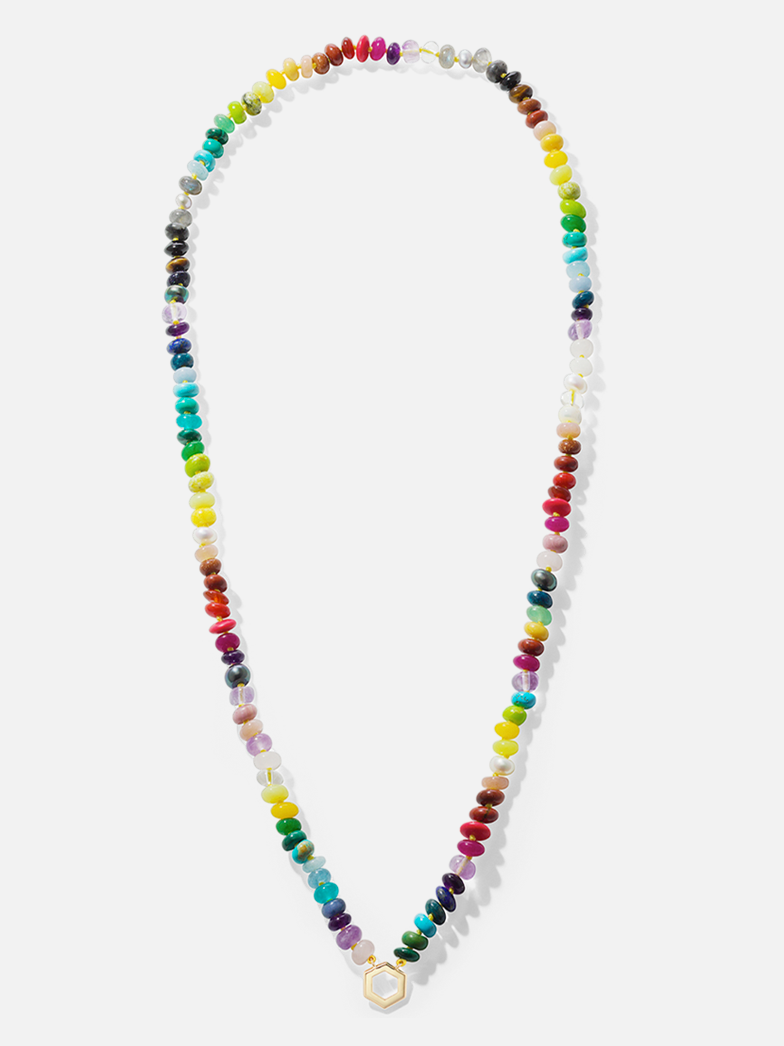 32" Rainbow Bead Foundation Halskette