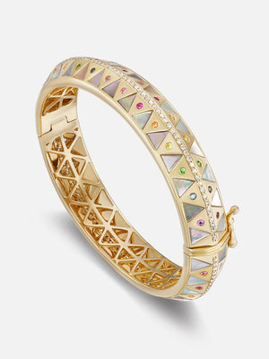 Chubby Stone Inlay Bangle