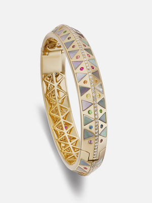 Chubby Stone Inlay Bangle