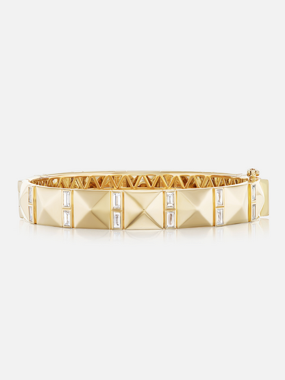 Double Baguette Stud Bangle