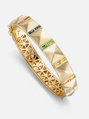 Double Baguette Stud Bangle