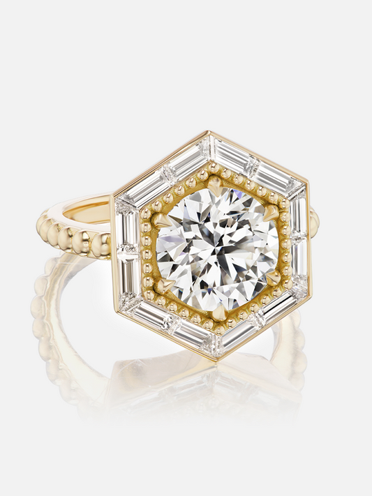 Hexed Baguette Ring