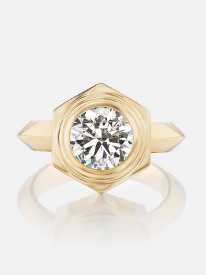 Hexed Diamond Ring