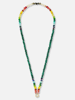 32" Malachit- und Regenbogenperlen-Foundation-Halskette
