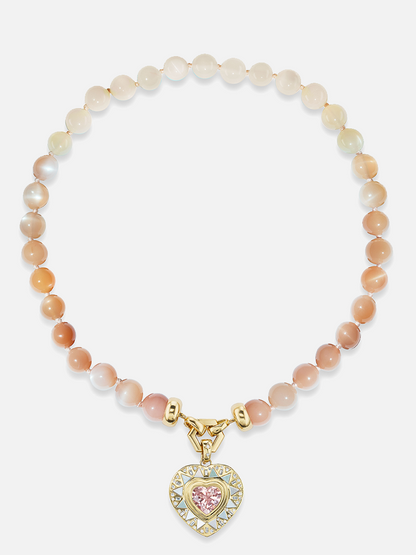 18" Garnet and Moonstone Necklace