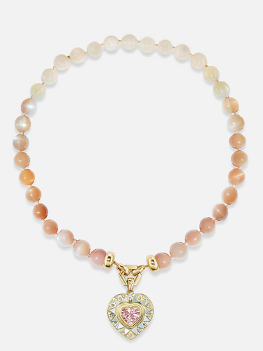 Granat- und Mondstein-Halskette