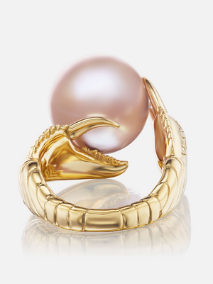 Pink Pearl Claw Ring