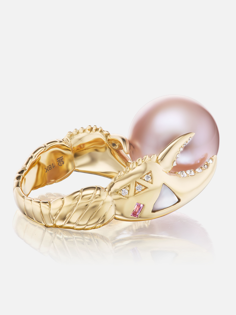Pink Pearl Claw Ring – Harwell Godfrey