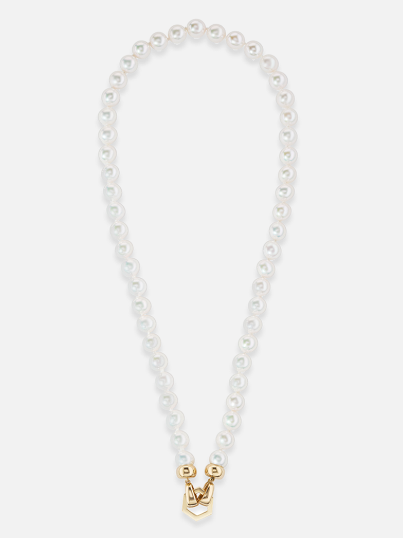 18" Halskette mit Akoya-Perlen-Foundation-Verschluss