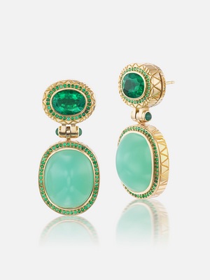 Chrysoprase - Emerald Drop Earrings