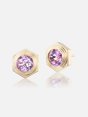 Amethyst Stud Earring (AMT-RDE-1368.) | Rananjay Exports