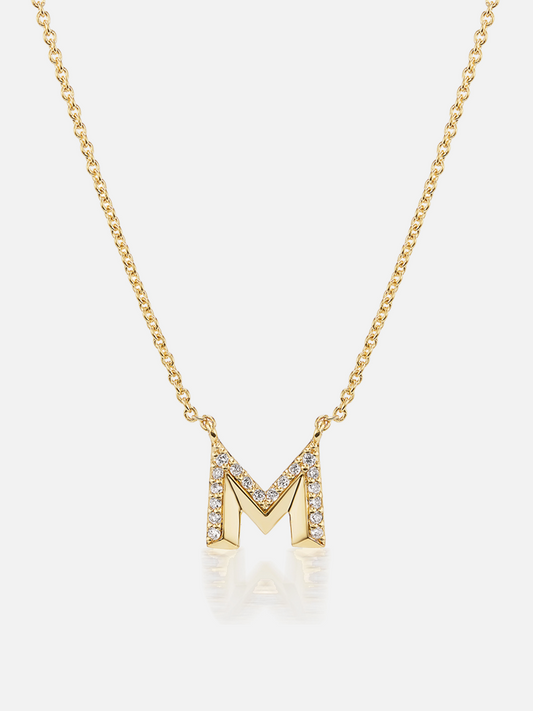16" Knife Edge Initial Pendant Necklace