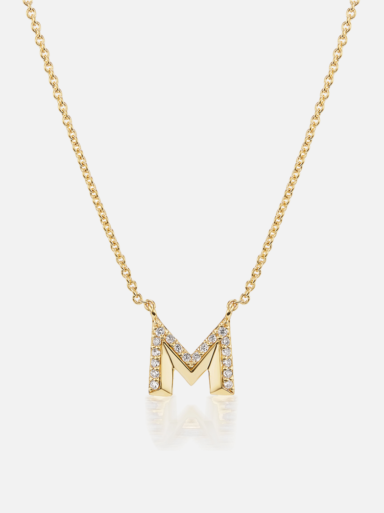 Knife Edge Initial Pendant Necklace