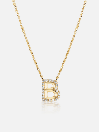 16" Knife Edge Initial Pendant Necklace