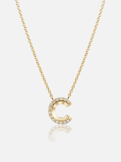 16" Knife Edge Initial Pendant Necklace