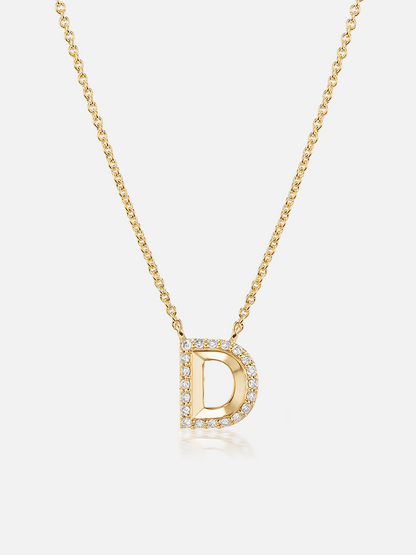 16" Knife Edge Initial Pendant Necklace