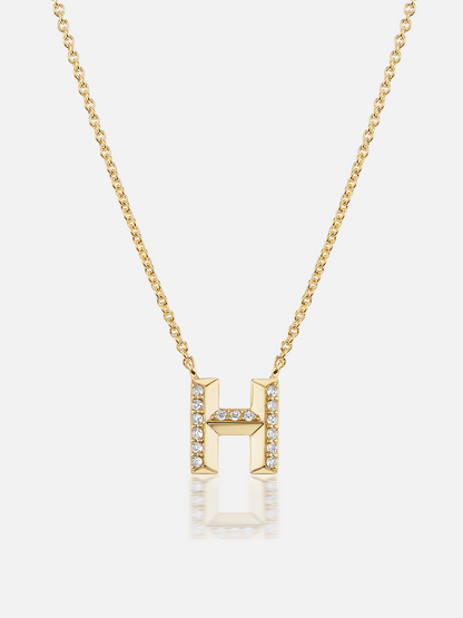 16" Knife Edge Initial Pendant Necklace