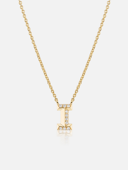 16" Knife Edge Initial Pendant Necklace