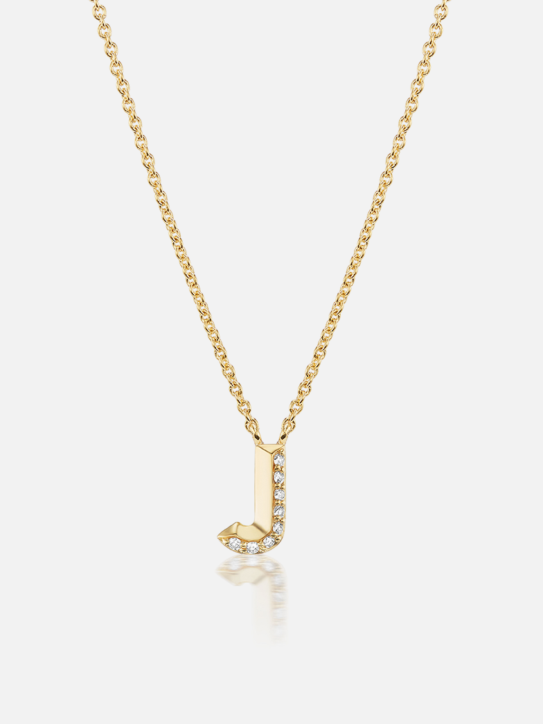Knife Edge Initial Pendant Necklace