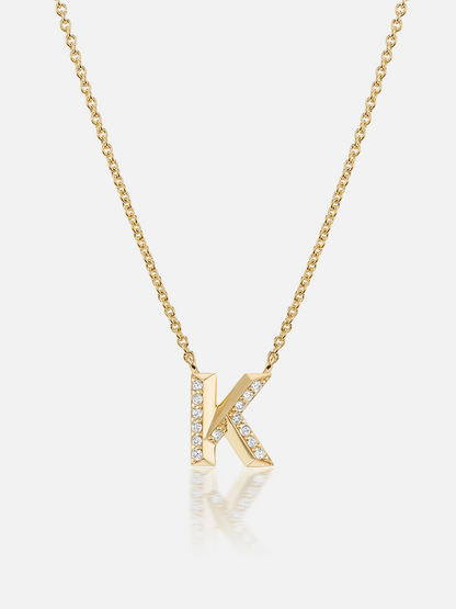 16" Knife Edge Initial Pendant Necklace