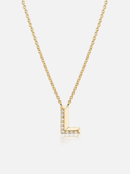 16" Knife Edge Initial Pendant Necklace