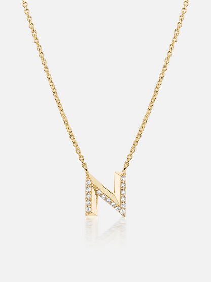 16" Knife Edge Initial Pendant Necklace