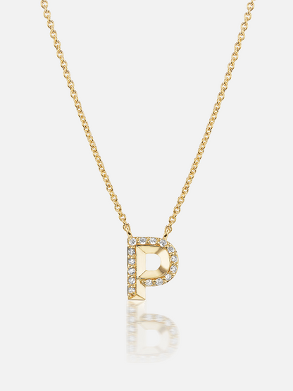 16" Knife Edge Initial Pendant Necklace