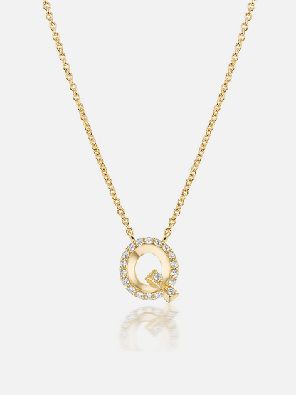 16" Knife Edge Initial Pendant Necklace