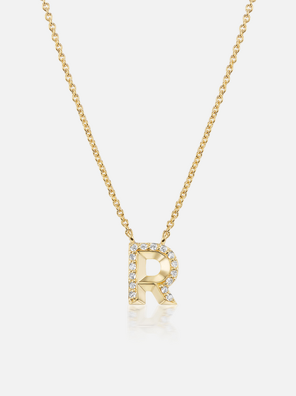 16" Knife Edge Initial Pendant Necklace