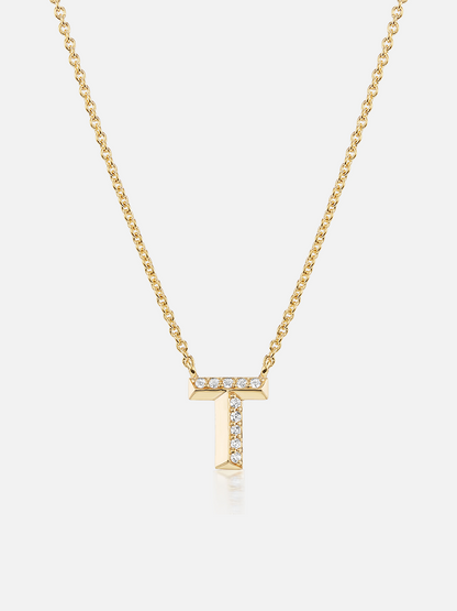16" Knife Edge Initial Pendant Necklace