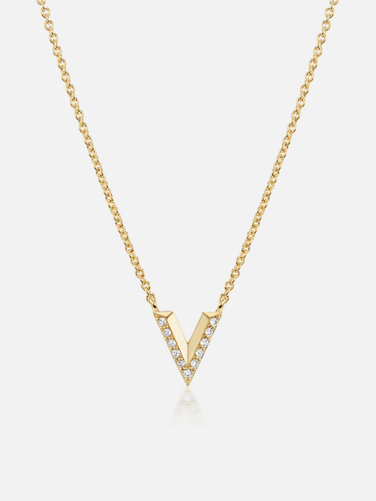 16" Knife Edge Initial Pendant Necklace