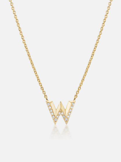 16" Knife Edge Initial Pendant Necklace