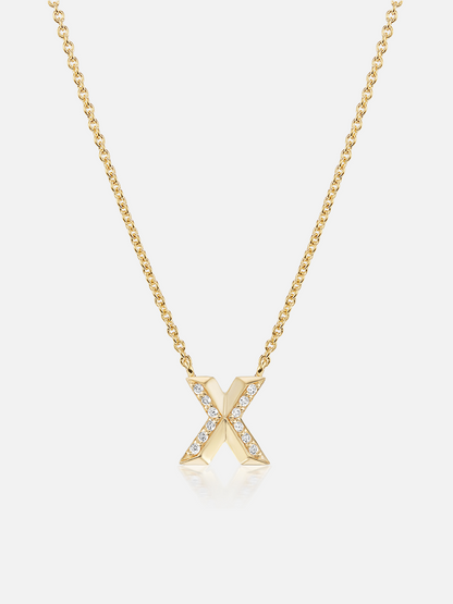 16" Knife Edge Initial Pendant Necklace