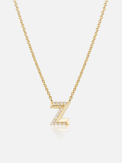 16" Knife Edge Initial Pendant Necklace