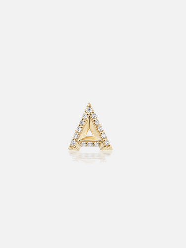 Dainty Gold and Diamond Initial Stud Earrings