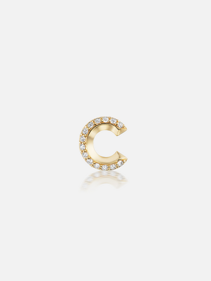 Knife Edge Initial Stud Earring