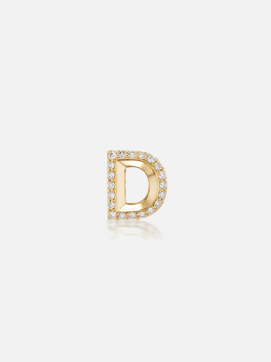 Knife Edge Initial Stud Earring