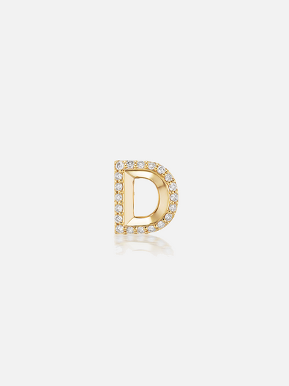 Knife Edge Initial Stud Earring